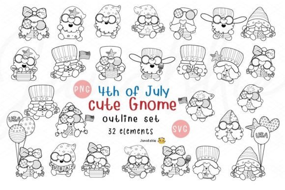 4th of July Gnomes Svg, 4th of July Bund