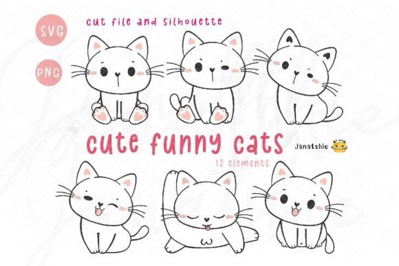 Cute Funny White Kitten Cat Svg Cut File Review