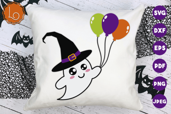 Cute Halloween Ghost with Balloons SVG Review