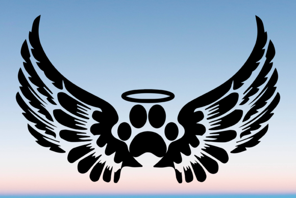 Dog Mom Paw Memorial Angel Wings Svg Png