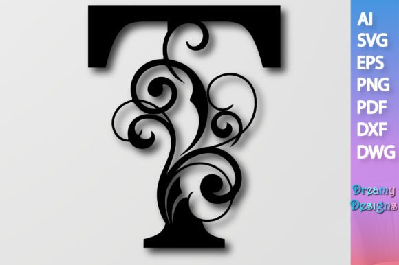 Floral Alphabet T SVG Review for Embroidery Projects