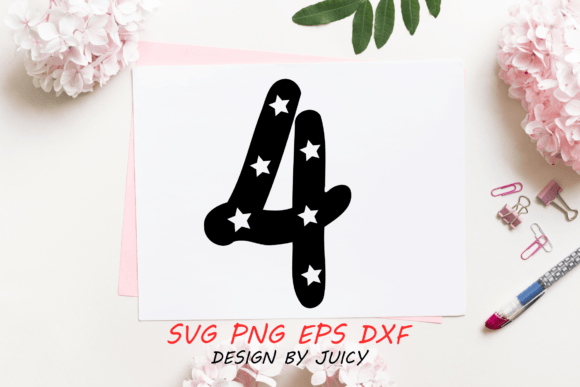 Number 4 with Stars Svg Graphic: A Designer's Real-World Review