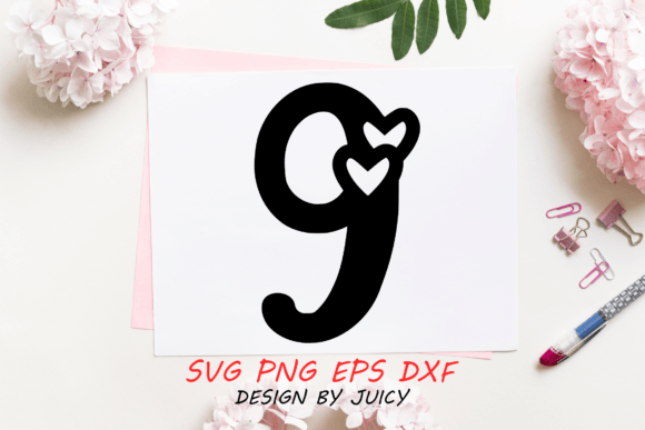 Number with Hearts 9 Svg Review for Embroidery Projects