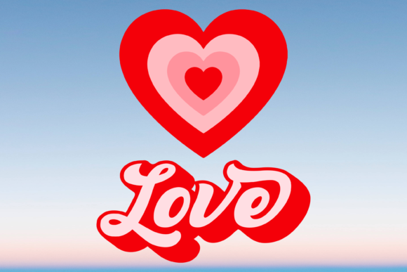 Retro Aesthetic 70s Love Hearts Svg Png
